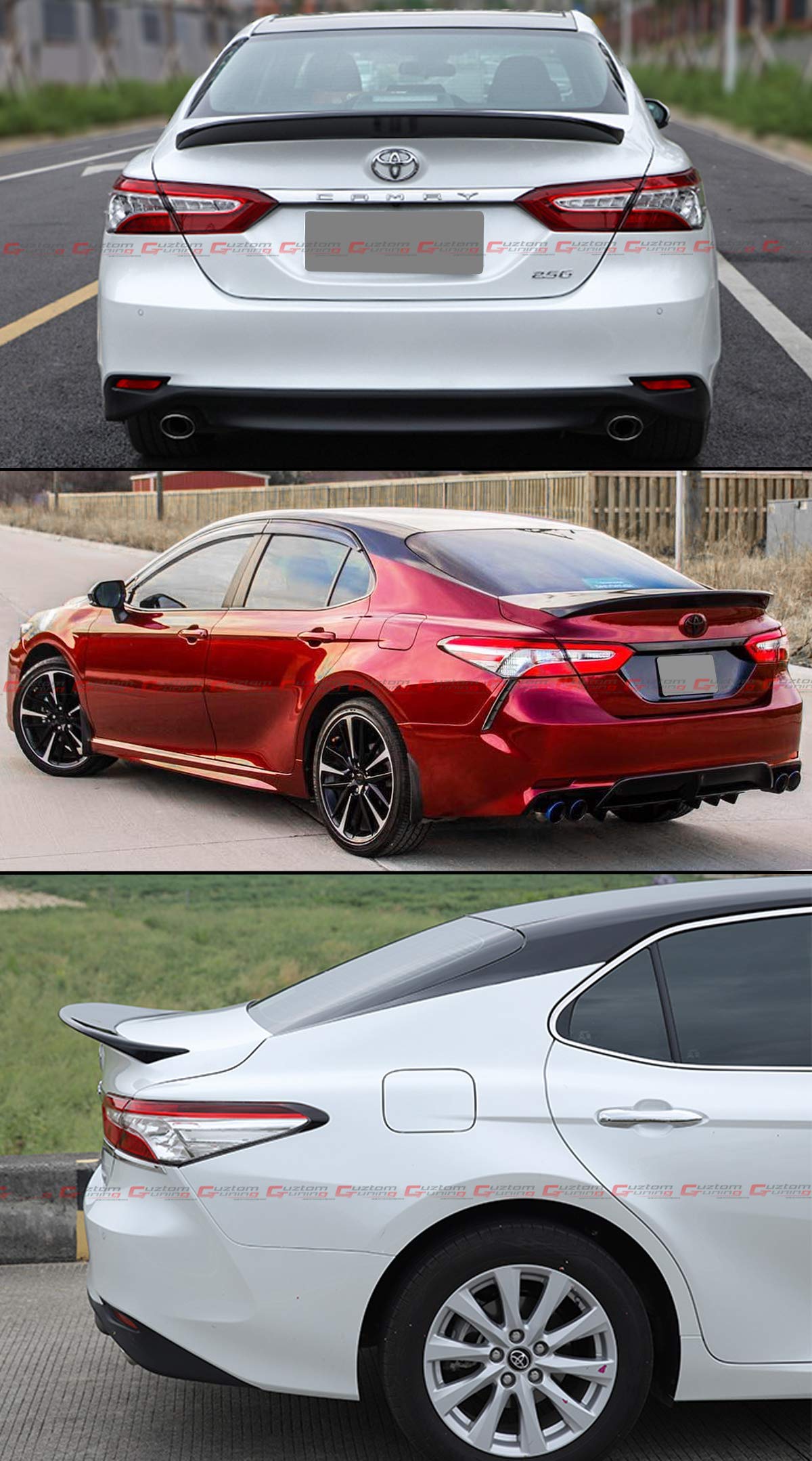 R-Style Duckbill Spoiler + Roof Spoiler For Toyota Camry 2025+ (9th Gen) – Gloss Black ABS Body Kit, No Drilling Required