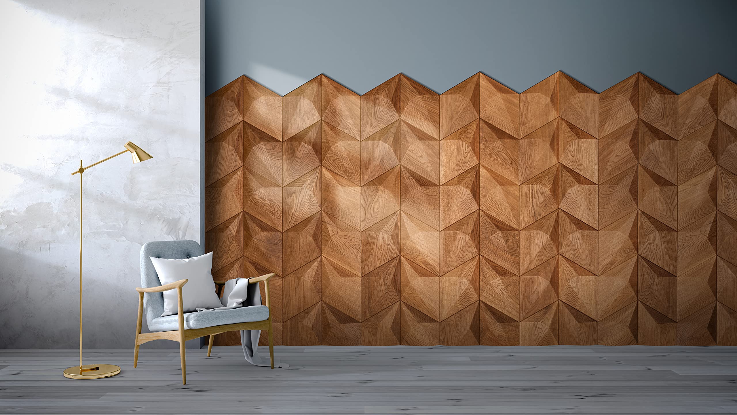 Decoración de pared de madera maciza multicolor hecha a mano para sala de estar