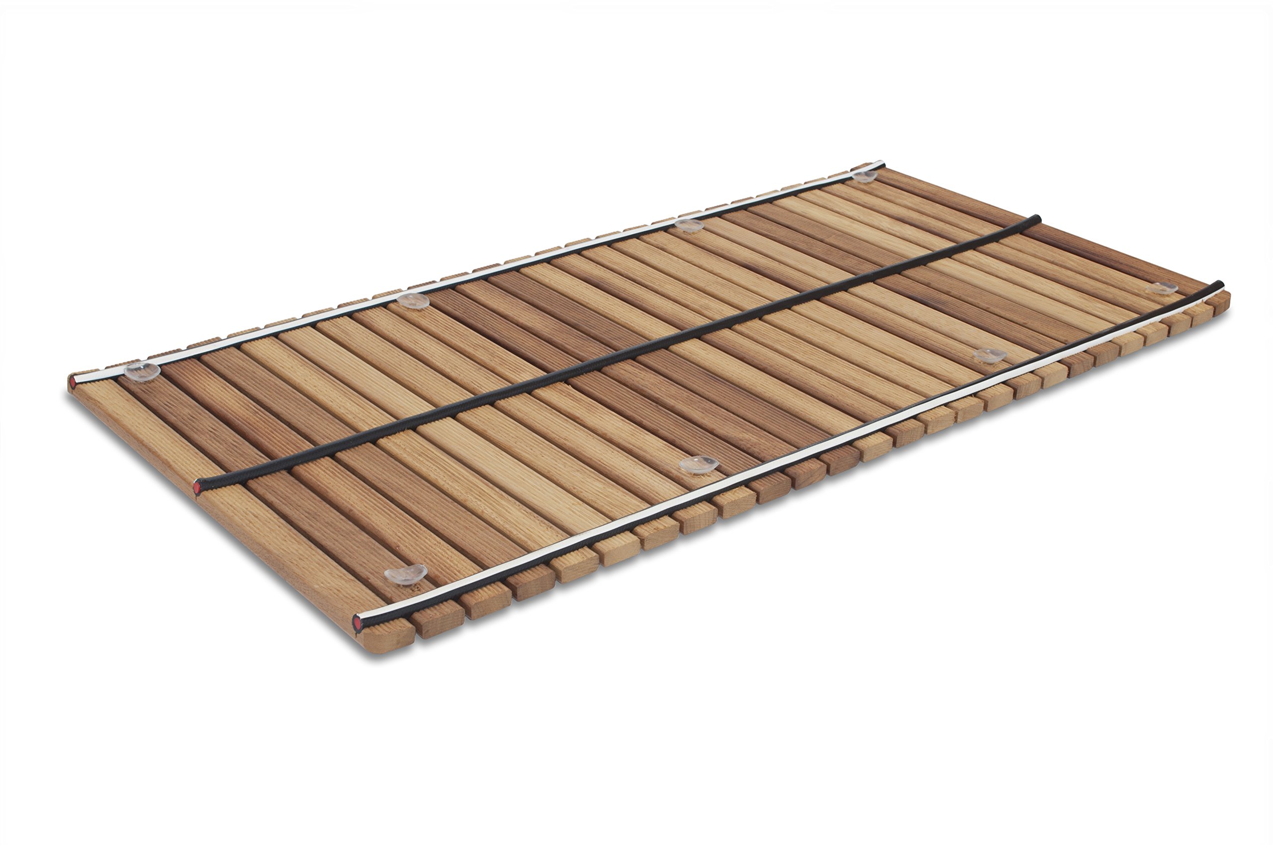 Tarima/Alfombra Flexible para Ducha y baño, en Madera de Teca (50 x 120 cm)