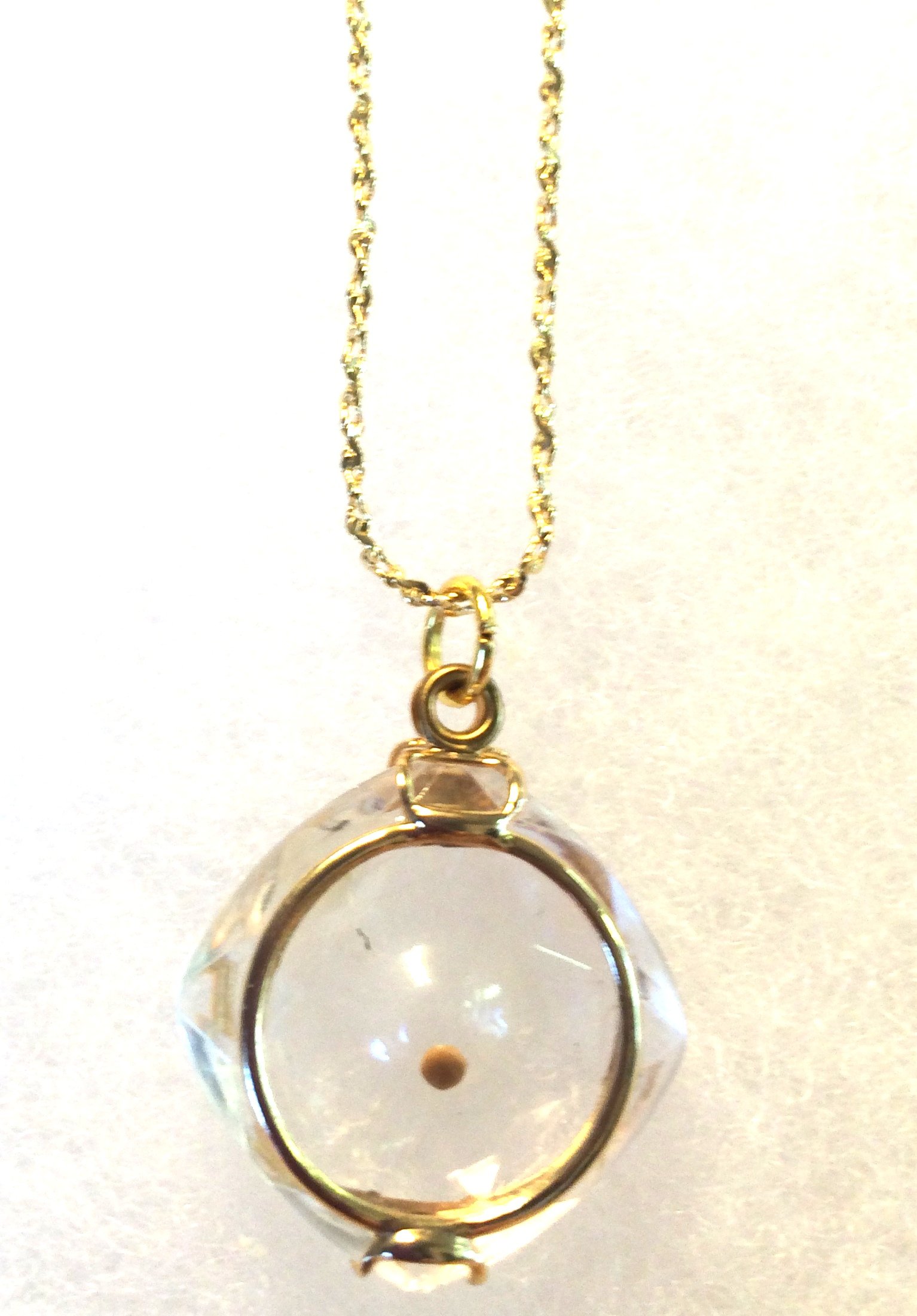 Mustard Seed Necklace Gift Circa 1960's Mustard Seed Pendant on 18" Gold Plated Chain w/Scripture Card