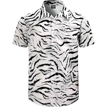 Mens Animal Print Novelty Button Down Hawaiian Shirt, S-4XL
