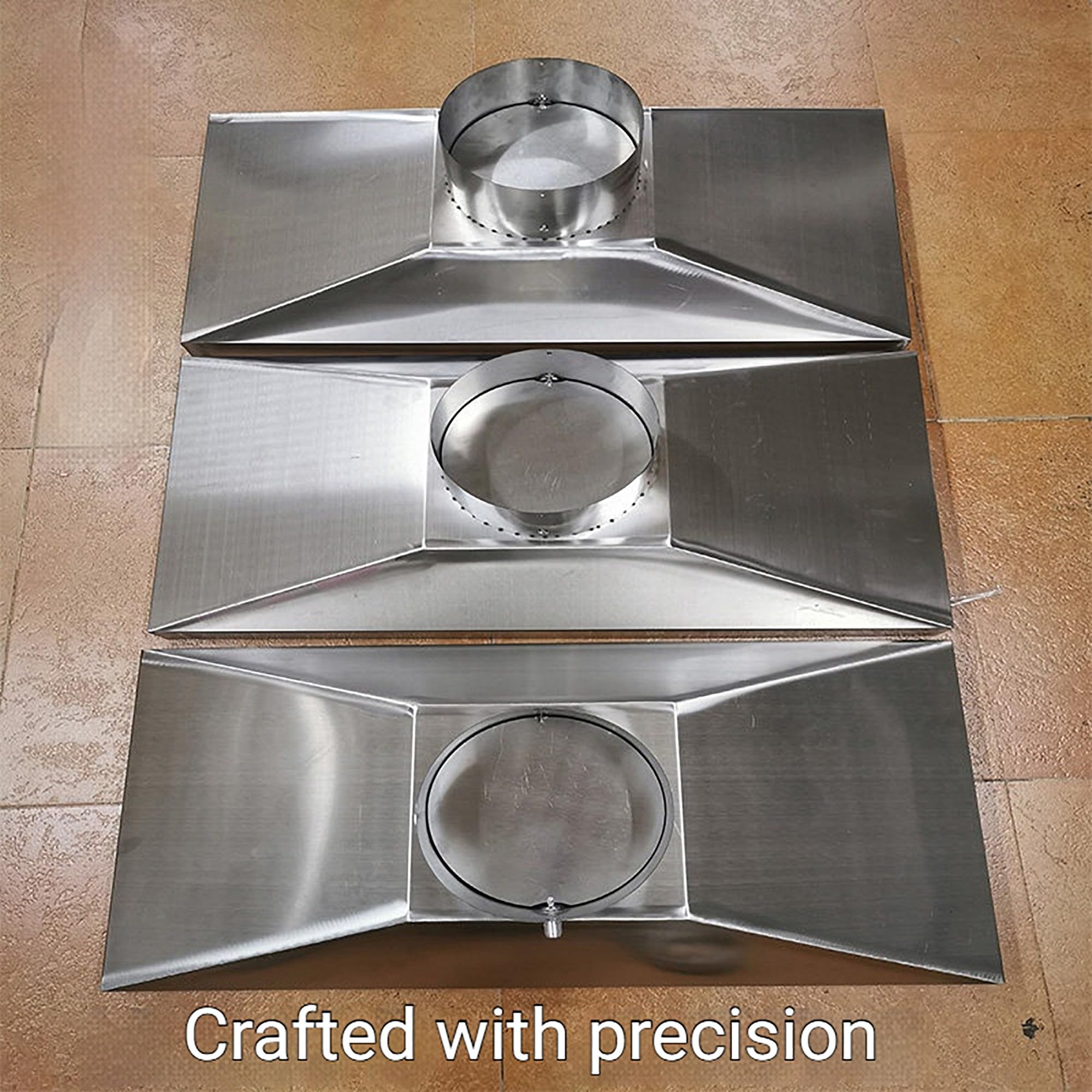 Generisch Abzugshaube, Absaugarm aus Edelstahl – 160 mm Industrie-Rauchabscheider für Schweiß- und Staubbekämpfung – Quadratische Abzugshaube, 400 x 300 mm (1,3 x 1 Fuß) für effiziente Belüftung
