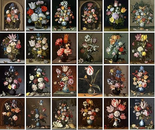 Miniatura 10 de Calcomanías grandes (24 piezas de 2.5 x 3.5 pulgadas) Flores Vintage Semillas Bolsillos Jardines Pensamientos