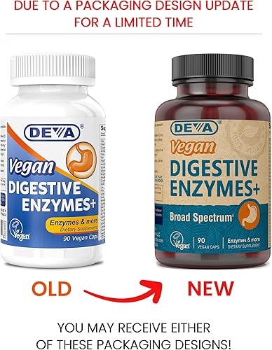 Miniatura 2 de Deva Vitaminas veganas enzimas digestivas más suplemento – Una mezcla única de enzimas y hierbas – 90 cápsulas, 1 paquete