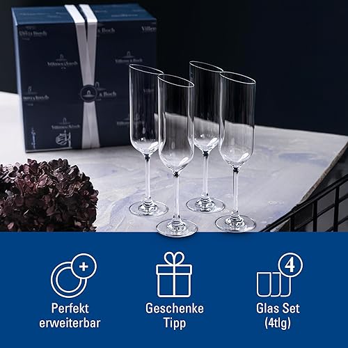 Miniatura 5 de Villeroy & Boch New Moon - Juego de 4 piezas, elegante, moderno champán, cristal de cristal, transparente, apto para lavavajillas, 5.7 fl oz