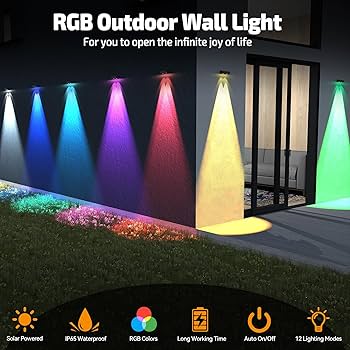 ❣️SOLAR. RGB Solar Multicolor Lights Outdoor, 7 Lighting Modes Solar Light