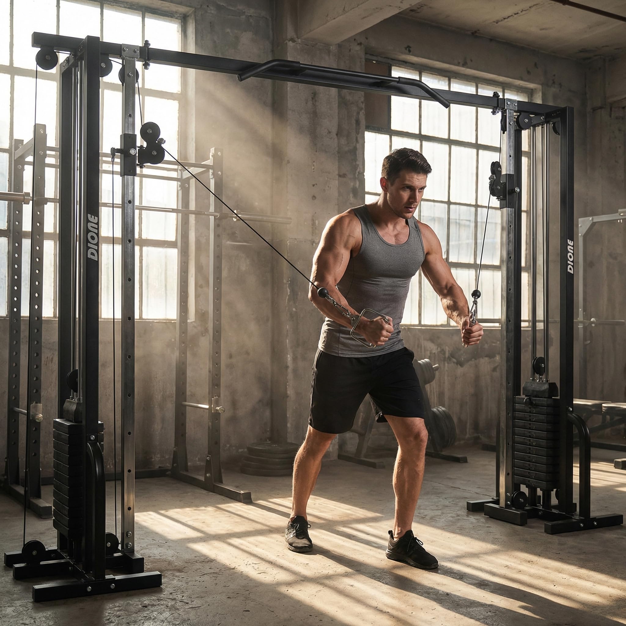 Cavo Crossover 2 x 80 kg - Dione - Stazione di allenamento - Cavo multiplo - Centro di allenamento - Home Gym