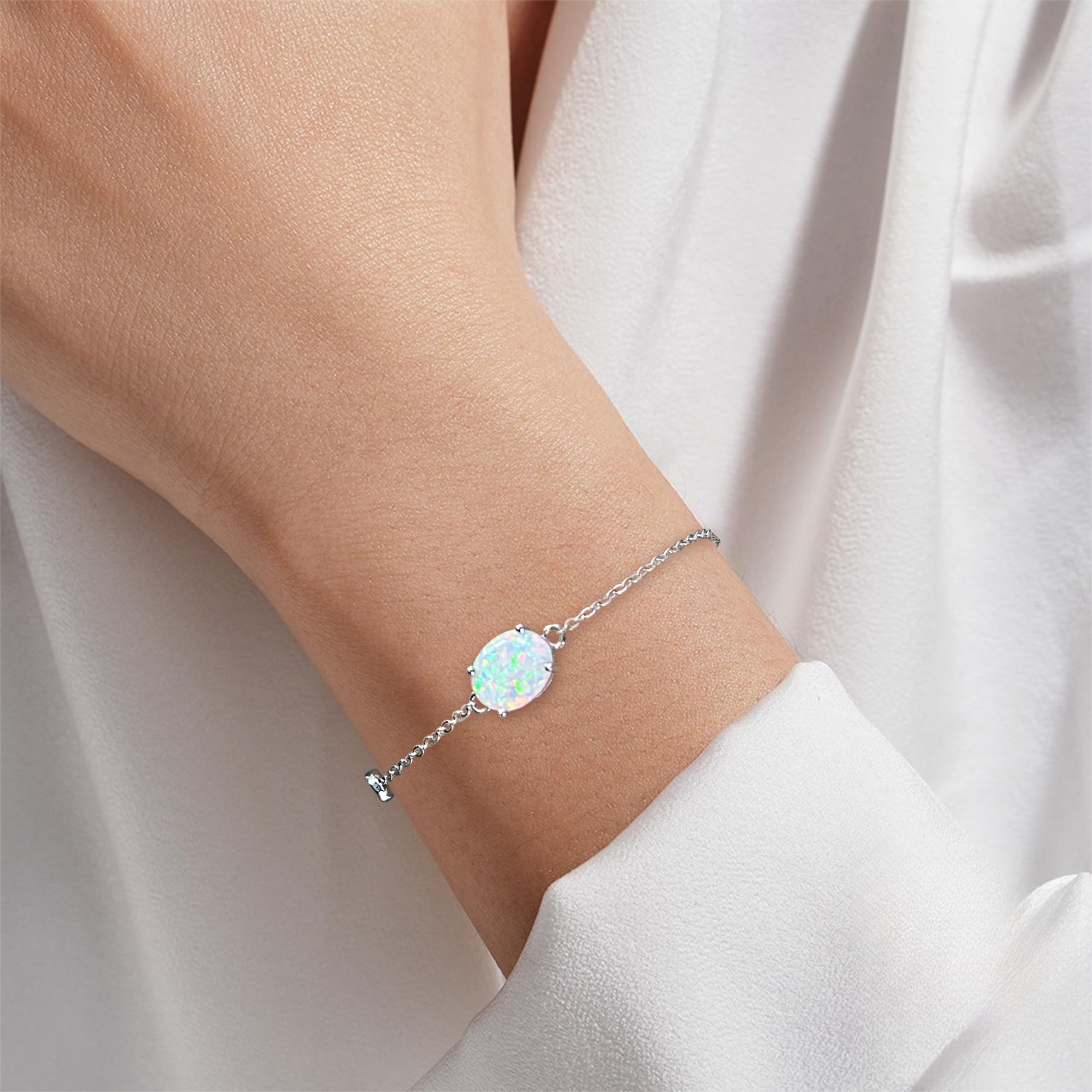 Bracciale Opale Argento 925 Elegante Donna