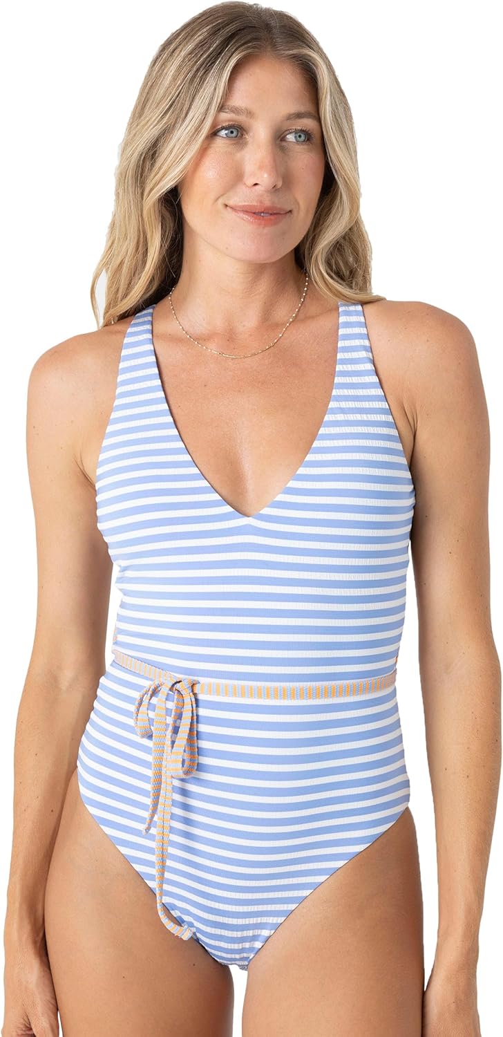 Roxy Women's One Piece Swimsuit – Slimming Tummy Control Bathing Suit, Removable Cups, Quick-Dry Fabric