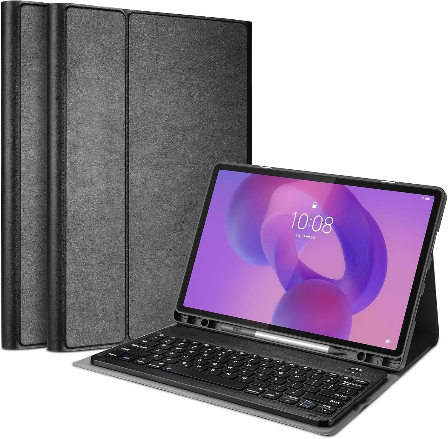 Keyboard Case for Lenovo IdeaTab Pro (12.7 Inch) with Pen Holder Slot, Mutiple Viewing Angle, Magnetically Detachable Wireless Bluetooth Keyboard with Smart Cover (Black)-image-37