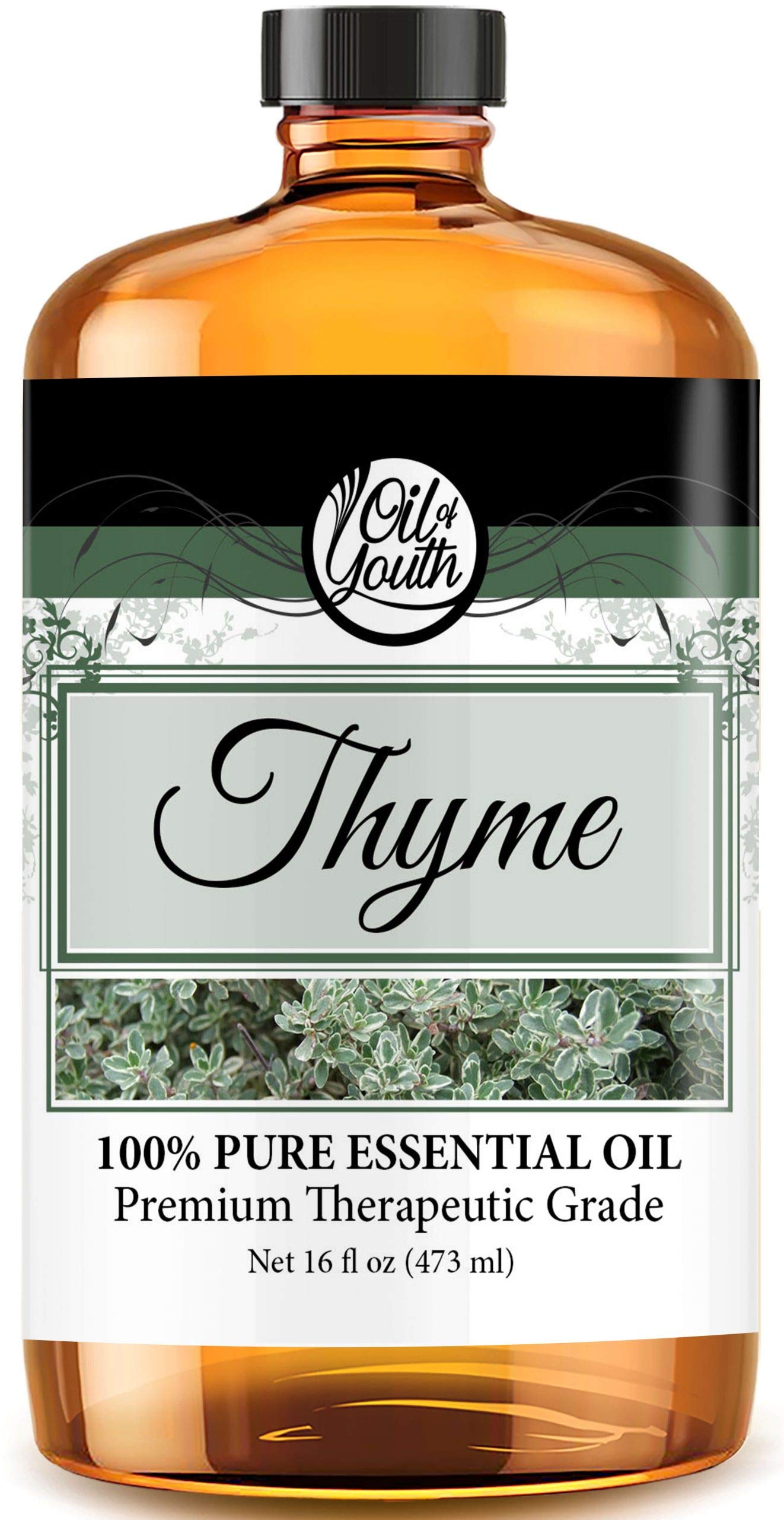 Thyme Essential Oil – Pure Essential Oil for Skin Therapy, Aromatherapy & Diffuser (16oz Bulk)