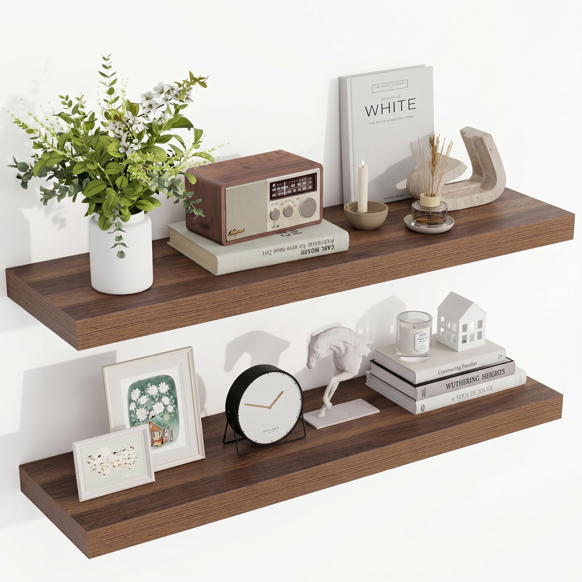Photo 1 of Acovy 36" Floating Shelves - Walnut (2 Pieces)