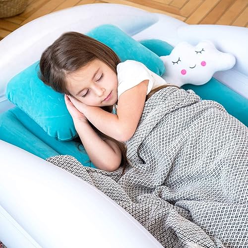 Miniatura 4 de Sleepah Cama de Viaje Inflable para Niños Pequeños Colchón de Aire Portátil para Niños con Protectores de Riel de Cama de Seguridad para Niños y
