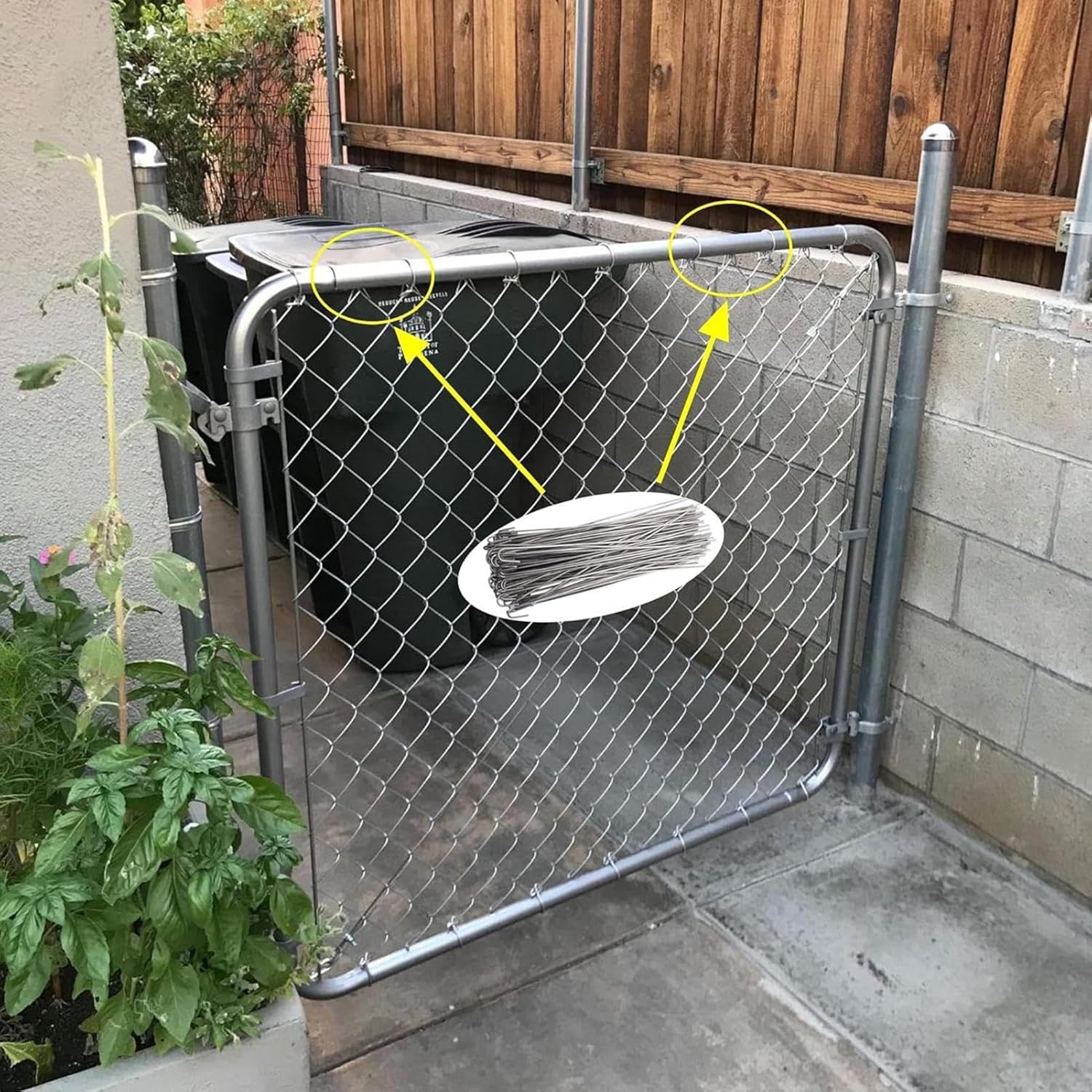 Fence Ties - 100個 チェーンリンクフェンスフックタイ,アルミニウム 多目的 固定 ツール 住宅 商業 屋外 庭 遊び