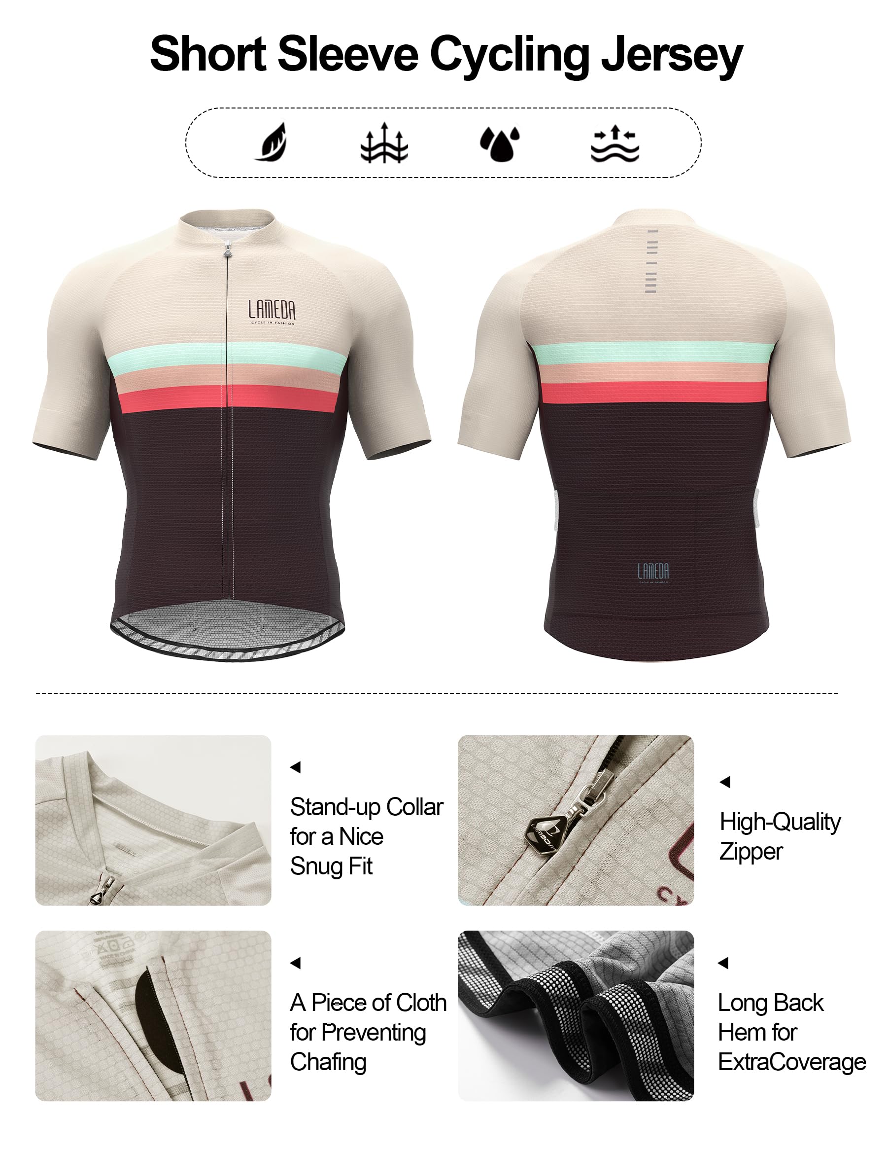 LAMEDA Maillot Ciclismo Hombre MTB Camisetas Transpirable Secado Rápido Jersey Bicicleta