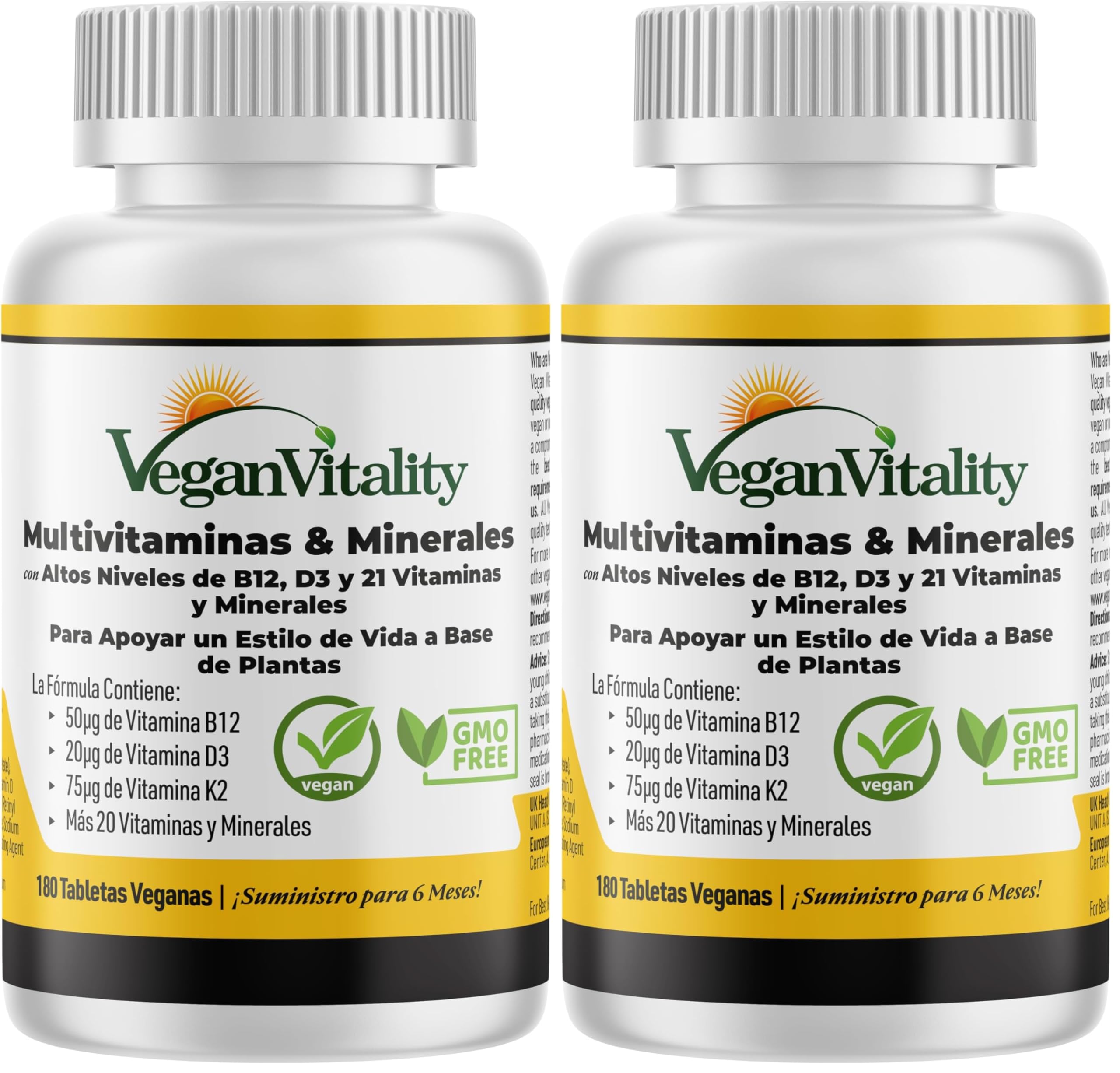 Vegan Vitality Multivitamins & Minerals for Women and Men with High Strength Vitamin B12, D3 & K2. 180 Vegan Multivitamin Tablets - 6 Months Supply. Vitamins for Vegans. Women Multivitamin — Amazon image 8