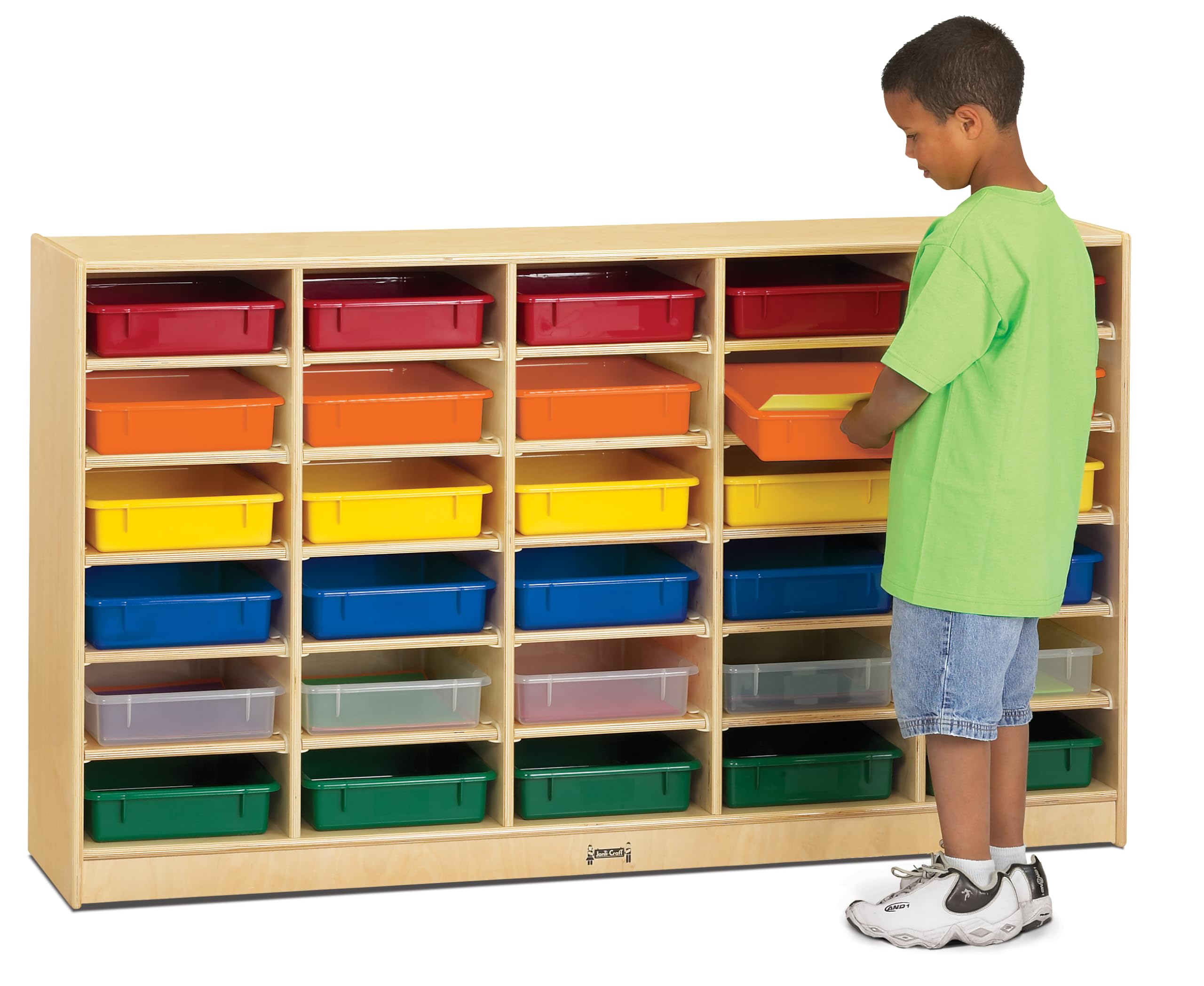 Jonti-Craft 0931JC 30 Bins Mobile Storage with Assorted Colored Bins