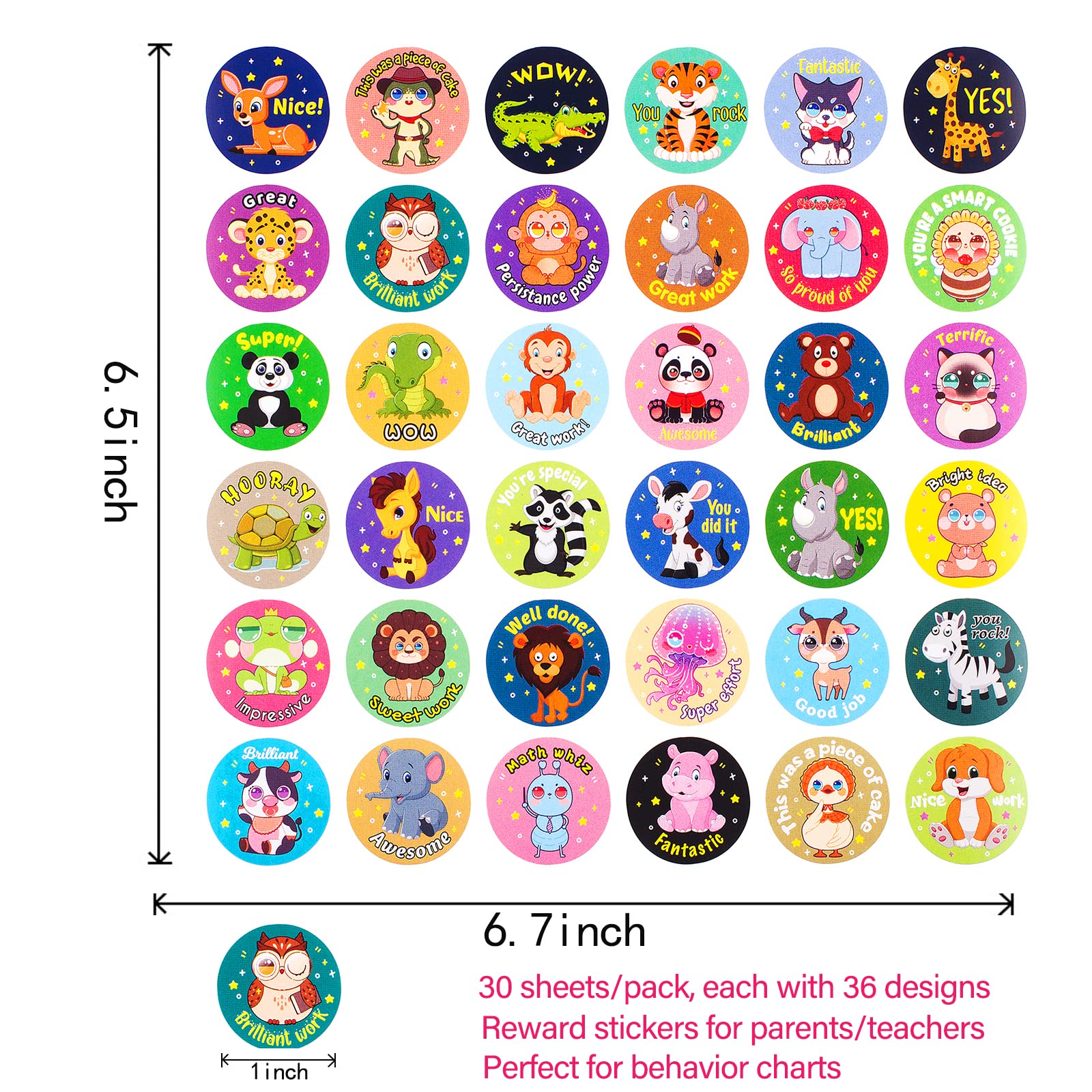Reward Stickers for Kids Cute Encouraging Animal Stickers for Teachers  Anime Stickers Reward Chart Small Incentive Stickers for School  Motivational Teacher Elementary Classroom Supplies (1080) : Amazon.sg:  Office Products