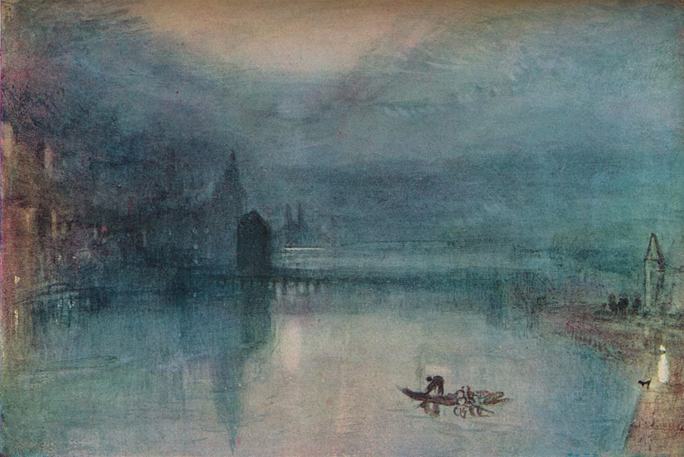 SERENDIPITP Vintage Picture Print on Canvas Wall Art Poster Lucerne - Evening by Mallord William Turner Artwork Print Poster for Wall Decor 60x90cm