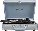 Crosley CR8005F-TN Cruiser Plus Vintage 3-Speed Bluetooth in/Out Suitcase Vinyl Record Player Turntable, Tourmaline