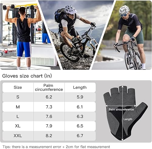 Miniatura 6 de Santic Guantes de ciclismo, guantes de ciclismo de medio dedo, guantes de conducción en carretera con almohadilla antideslizante que absorbe los