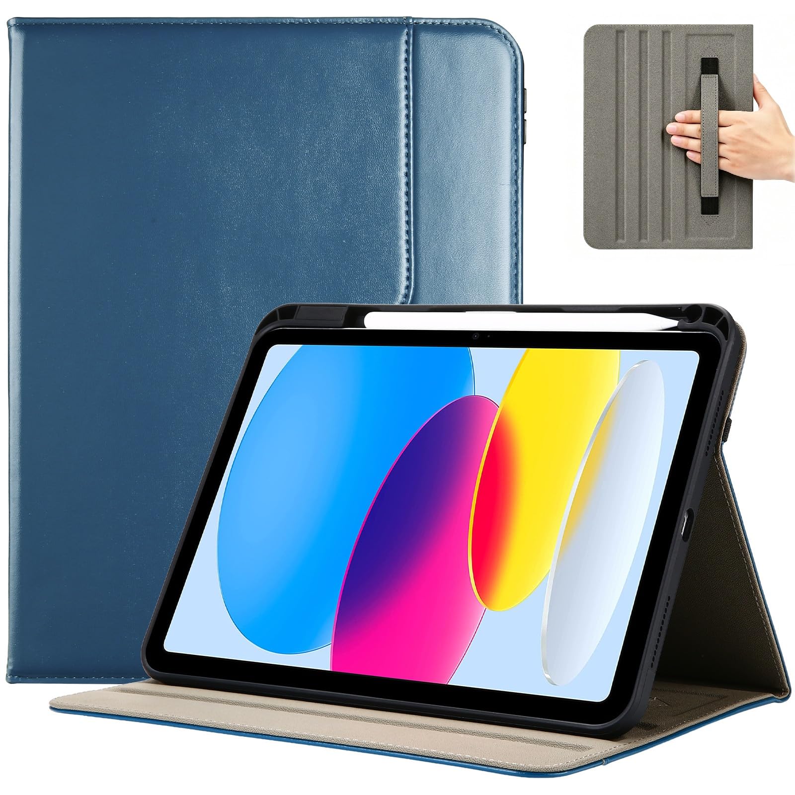 Custodia Rigida Con Supporto Per IPad 10a Gen 10.9 2022 – Ibrida, Antigraffio, Ecopelle, Nuova
