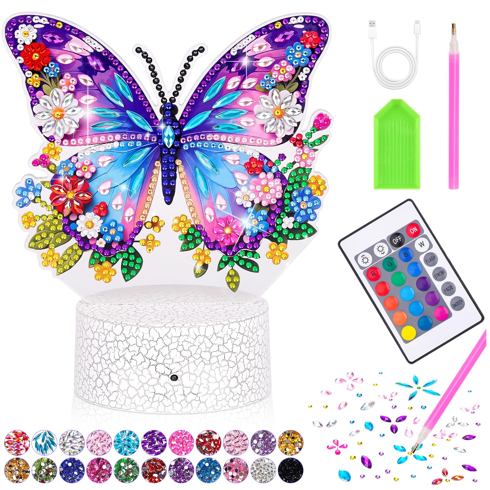 Gift for 6 7 5 8 9 Years Old Girls Butterfly Diamond Art and Craft for Kids