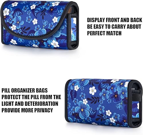 Miniatura 4 de BVYA Estuche organizador de píldoras, pastillero de viaje semanal recordatorio de medicamentos, para 2 veces al día, 7 días a la semana, incluye