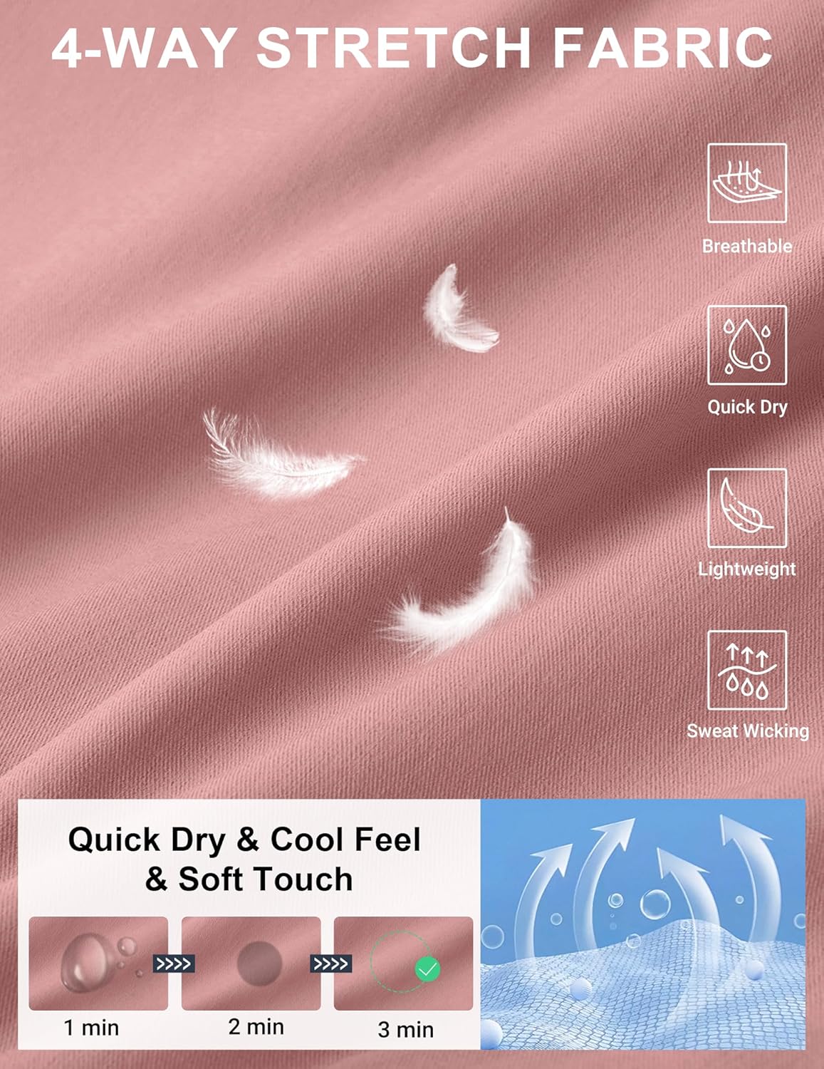 COOFANDY Men's Casual Shorts 7" Stretch Golf Shorts with 4 Pockets Quick Dry Lightweight Shorts Dress for Hiking Work - Image 5