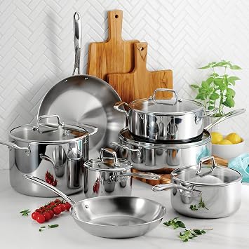 Tramontina Cookware Set Tri-Ply Clad (12-Piece) 80116/1012DS