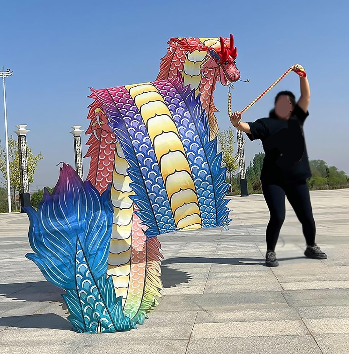 Serpentina de cinta Dragon Dance con cabeza desmontable