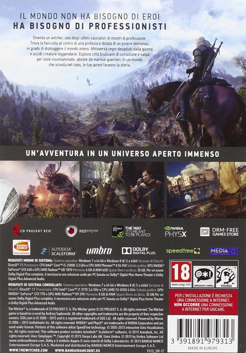 The Witcher III: The Wild Hunt - Day-One Edition - PC, Dialogo: Inglese, Sottotitoli: Italiano