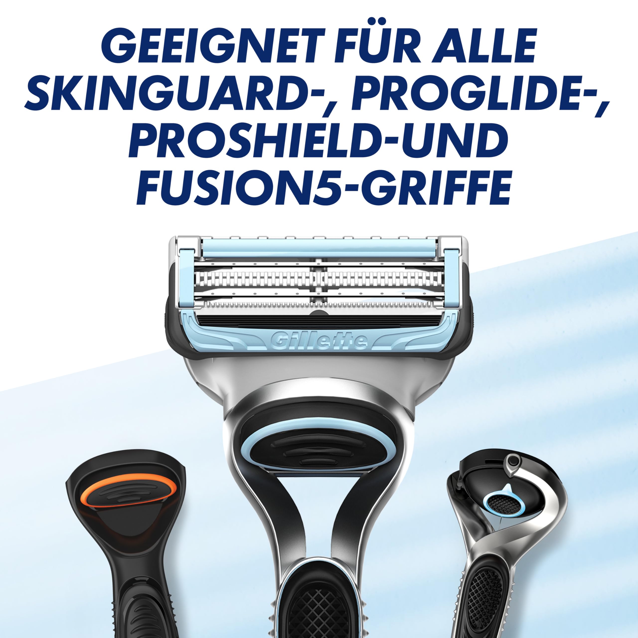 Gillette Skinguard Sensitive Rasierklingen Herren, 11 Original Ersatzklingen, Weiß/Blau - Nassrasierer, Klingen für Herrenrasierer, Verbesserter Gleitstreifen