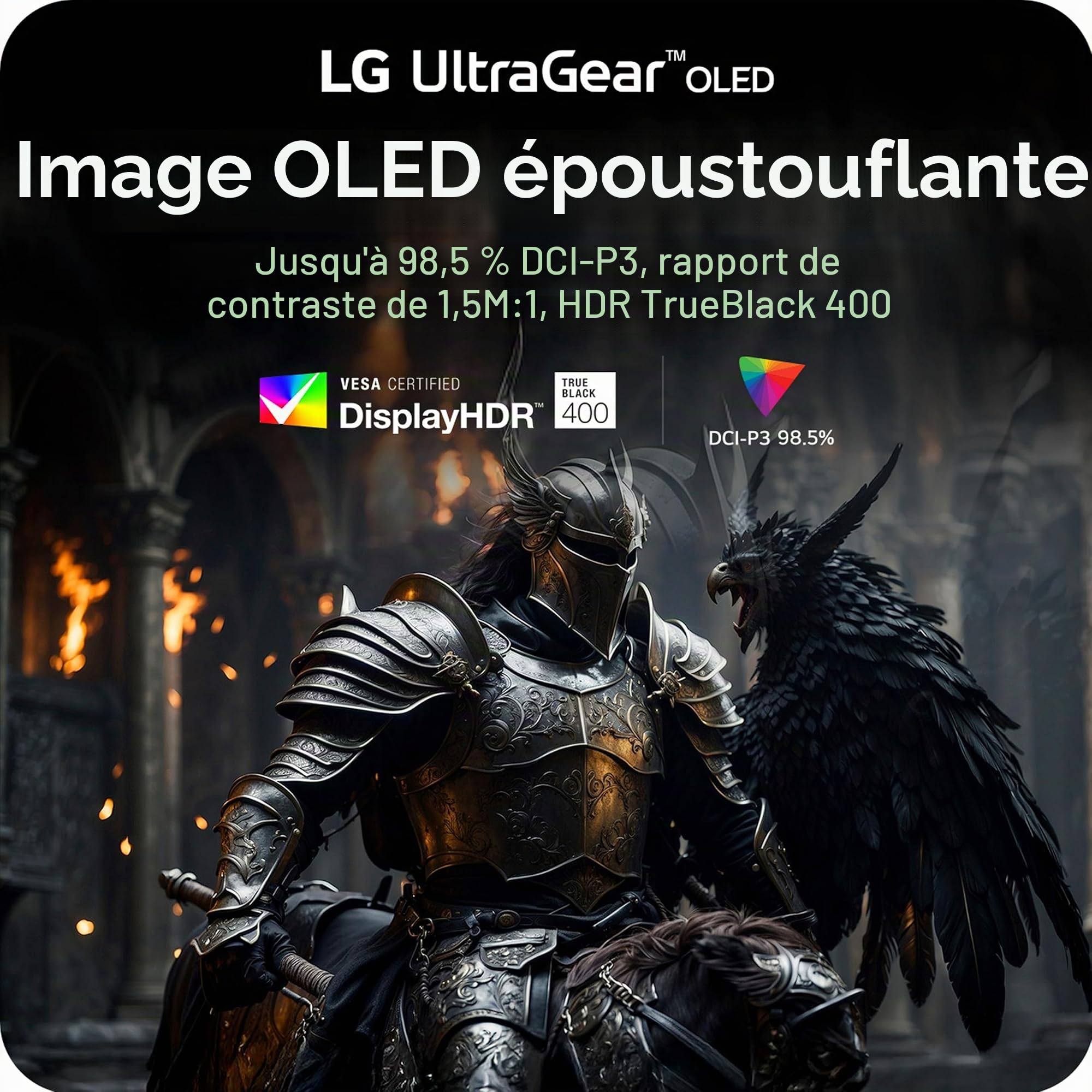 LG 32GX870A-B Moniteur de Jeu OLED Ultragear 4K UHD (3840 x 2160) de 32", Double Mode, 240 Hz, 0,03 ms, NVIDIA, AMD FreeSync Premium Pro, VESA DisplayHDR True Black 400, USB Type-C, DP2.1, Noir