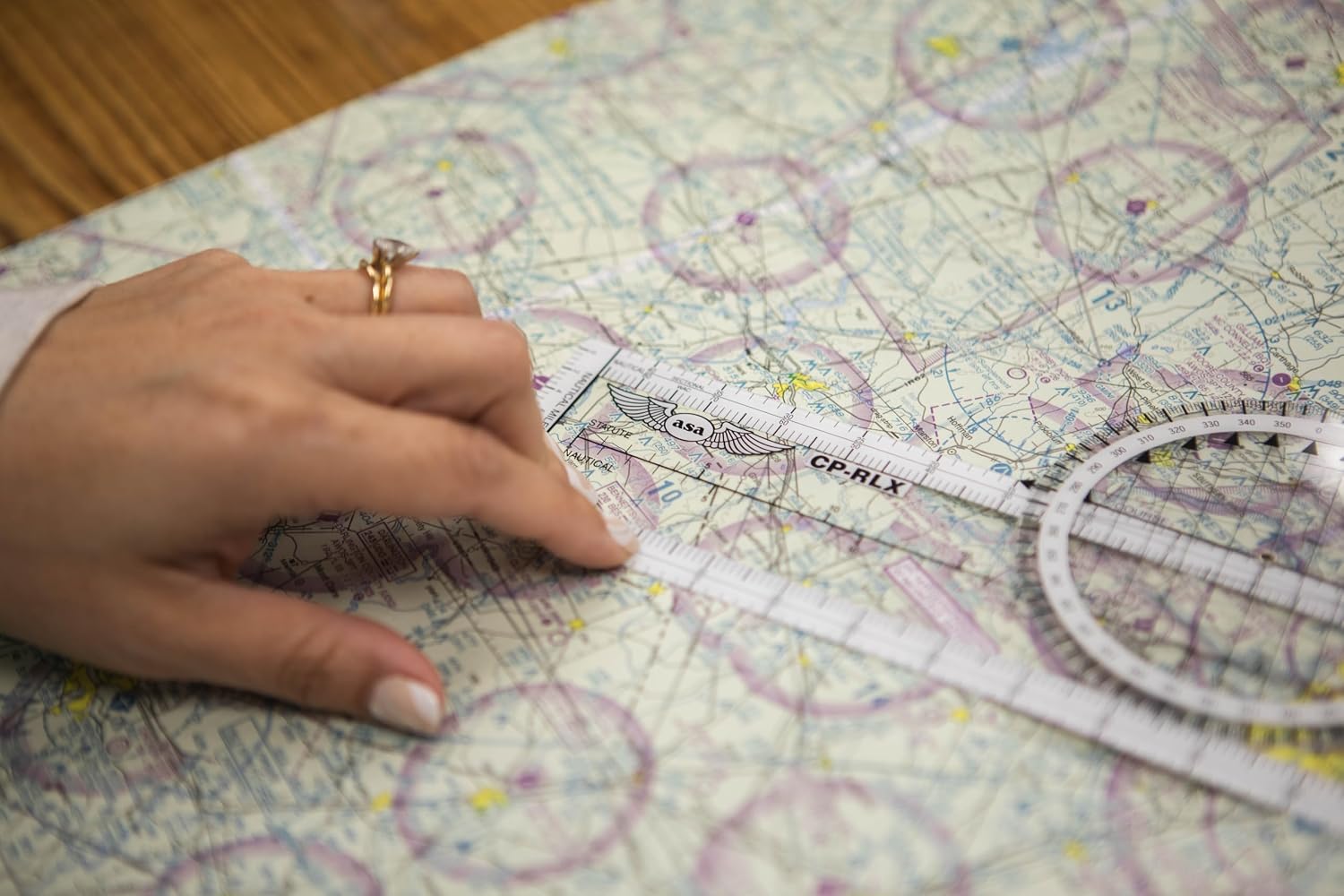 ASA Ultimate Rotating Plotter, CP-RLX, Aeronautical Chart Plotter for Student Pilot Flight Planning, Durable Resin Resists Extreme Temperatures.
