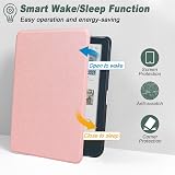 DMLuna Case for Kobo Clara BW (Model N365) / Kobo Clara Colour (Model N367) 6" 2024 Release, Ultra Slim Lightweight Premium PU Leather Cover with Auto Sleep/Wake Function - Rose Gold - 3
