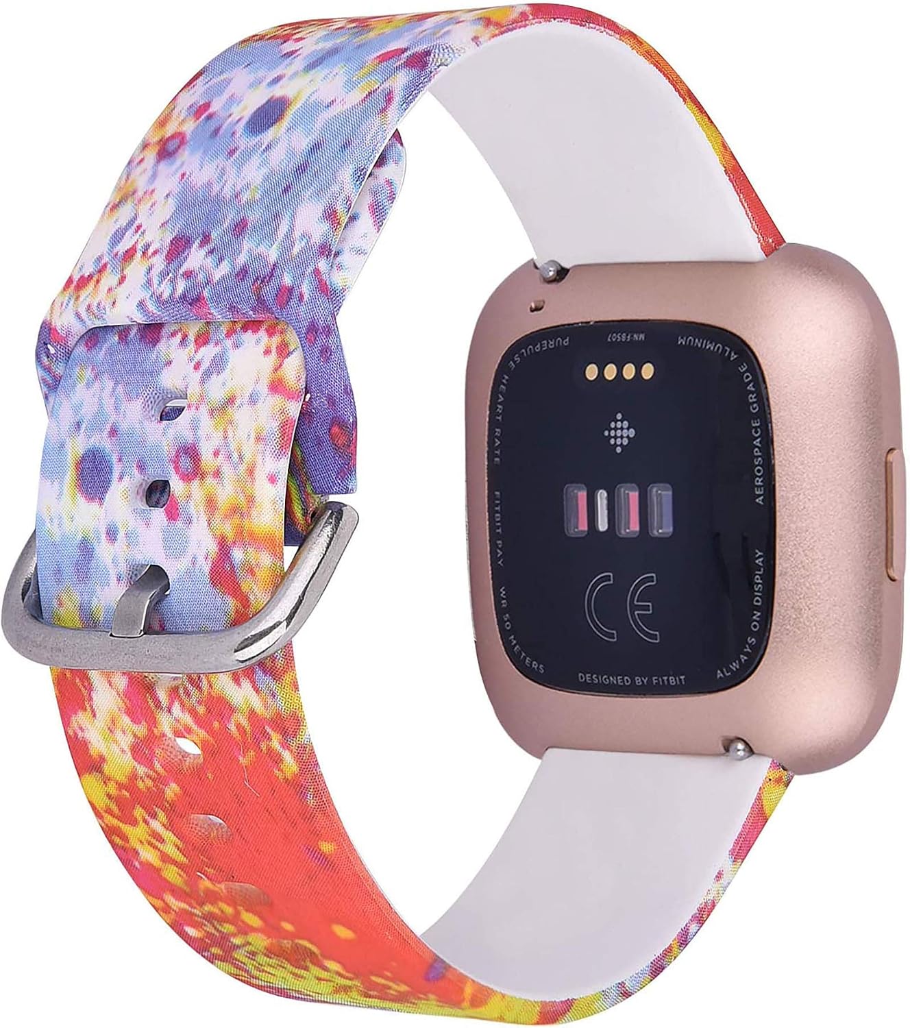 CAGOS Compatible with Fitbit Versa 2/Fitbit Versa/Fitbit Versa Lite Bands for Women Men, Floral Versa Silicone Sport Strap Accessories Replacement Wristbands for Fitbit Versa Smartwatch (Paint)