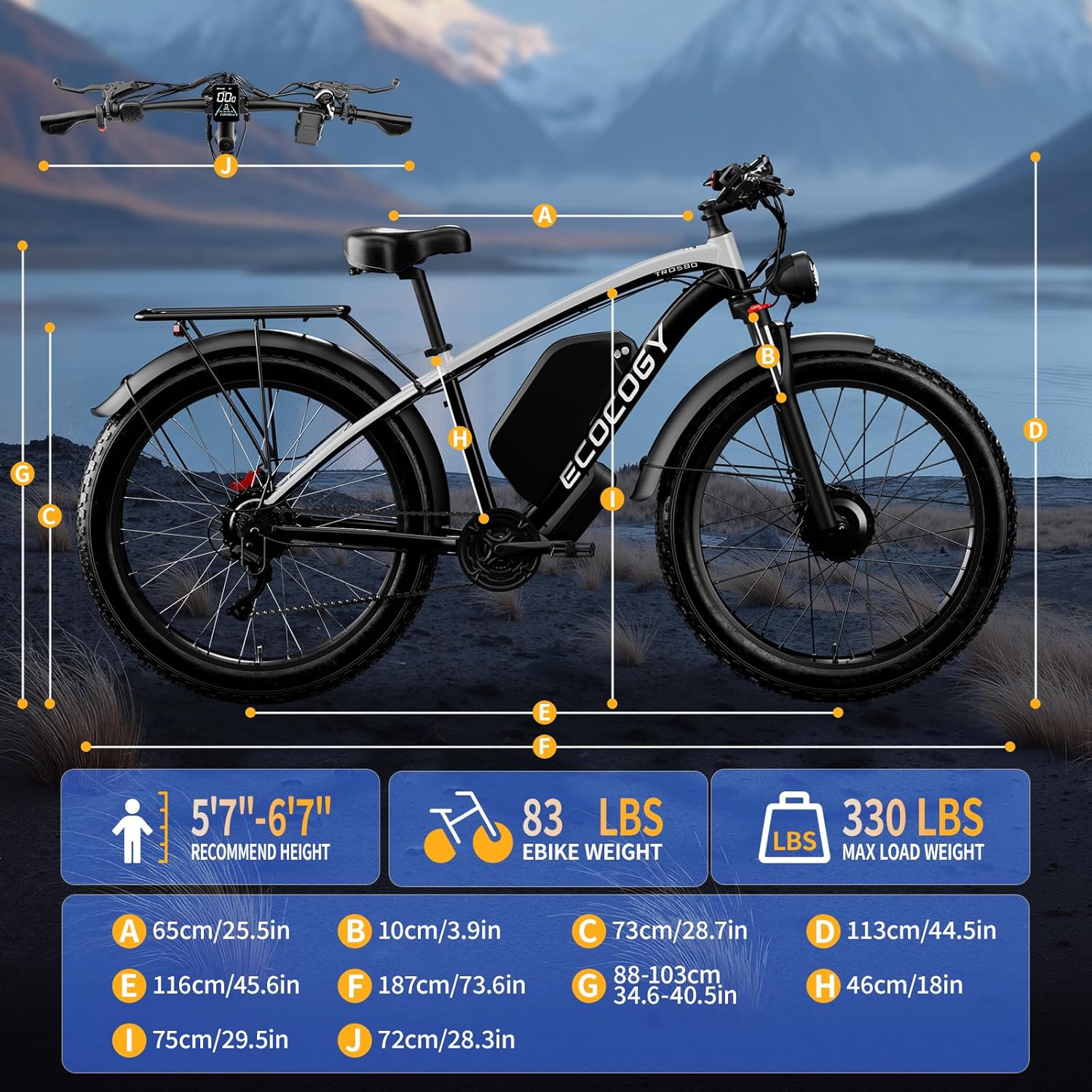 Dual Motor Electric Bikes for Adults, 6000W Peak Ebike, 52V 32Ah, Max 40-45MPH &100 Miles E-Bike, Hydraulic Disc Brake, 26" Fat Tire Off Road Snow Mountain E-bikes, 7-Speed Pedal Assist UL2849 by SGS