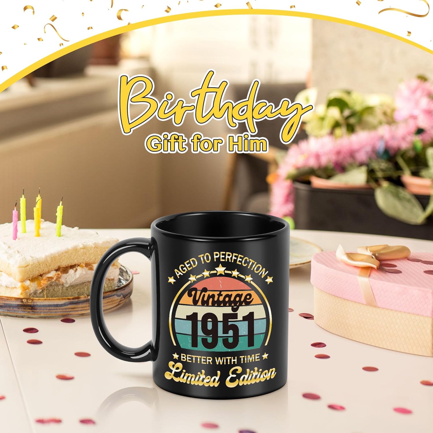 LEJIAJINW 75th Birthday Gift for Men, 75 Year Old Birthday Mug for Him, Vintage 1951 Ceramic Coffee Mug, Back in 1951 75th Anniversary Milestone Party Decoration for Retired Man Dad Grandpa Coworker - Image 4