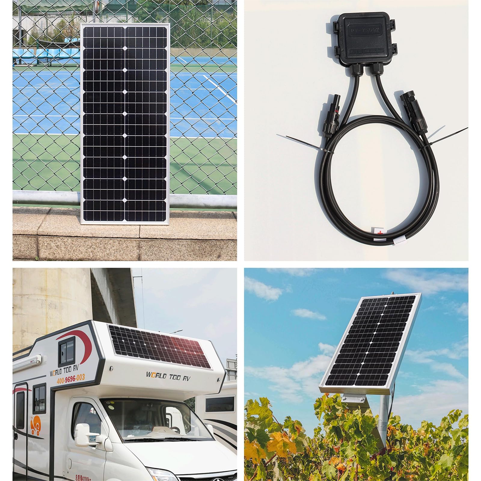 XINPUGUANG Kit pannello solare 50w 12v Modulo fotovoltaico mono 18v Regolatore di carica 10A per barca, auto, camper, casa, giardino, capannone (50)