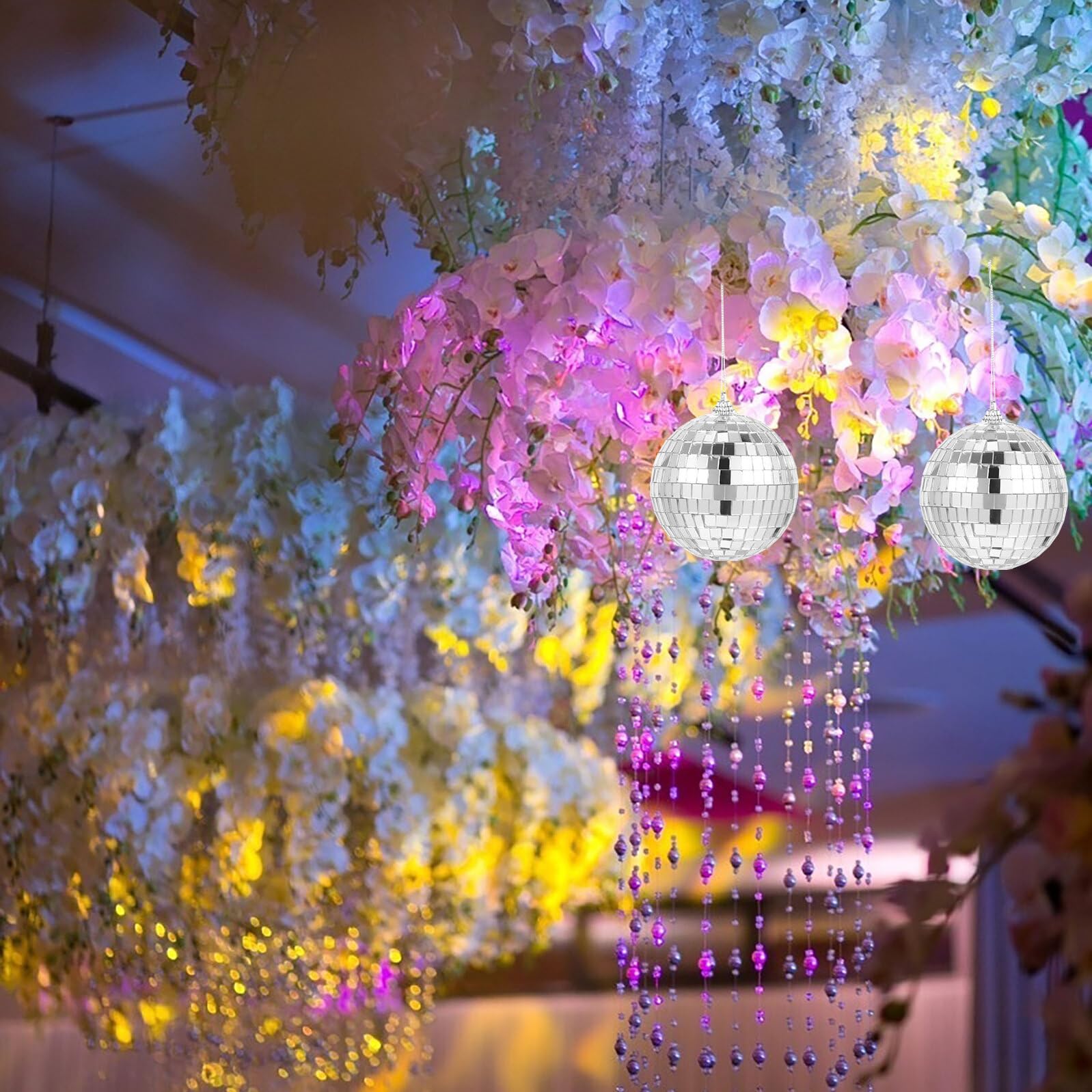 Boule à Facettes Argentée 40 Pièces en Verre pour Décorations de Fête