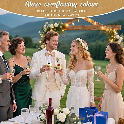 Miniatura 5 de LIGHTEN LIFE Regalos de compromiso de boda para parejas, delantal y juego de copas de whisky de vino, regalo de despedida de soltera para novia y