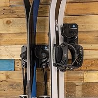 Vista 7 de Gravity Grabber La estantería de pared definitiva para esquís y tablas de snowboard - Se adapta a cualquier esquí o tabla de snowboard - Guarda tus