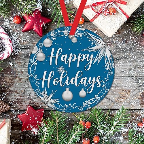 Miniatura 56 de Tree Decoration Ornaments Merry Christmas Y'all Holiday Present Ceramic Xmas Tree Ornament Gold Snowflake Ball Wreath Christmas Decorations Gift