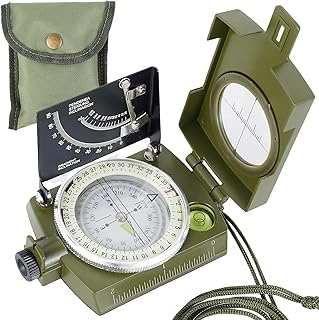 Rnlawks Metal Compass for Hiking,Waterproof Navigation Compass with Foldable Cover Multifunctional Pocket Compass,High Precision Anti-Shake Compass for Camping Hunting Hiking Geology Activities