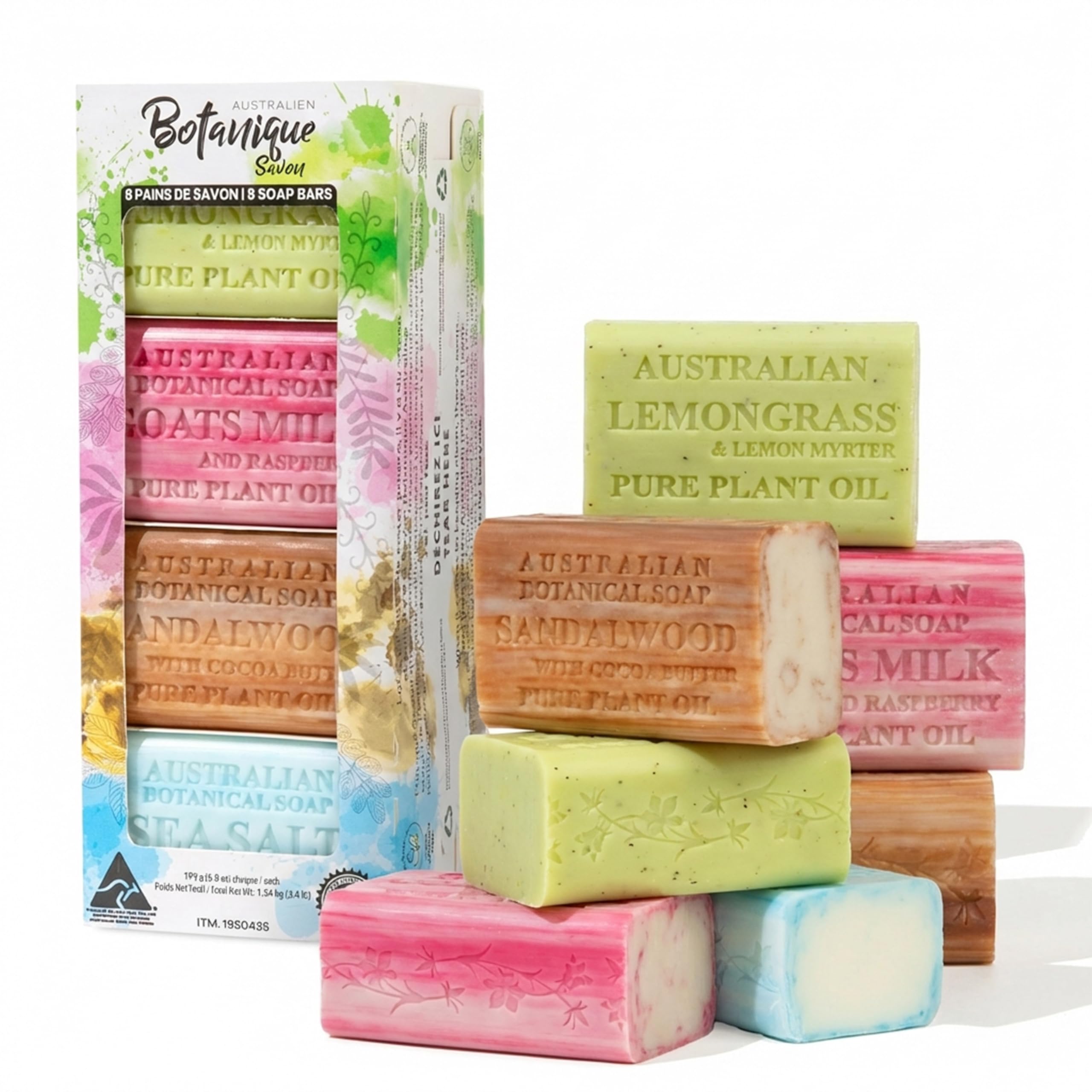 Australian Botanical Soap, Multipack, Lemongrass, Goats Milk and