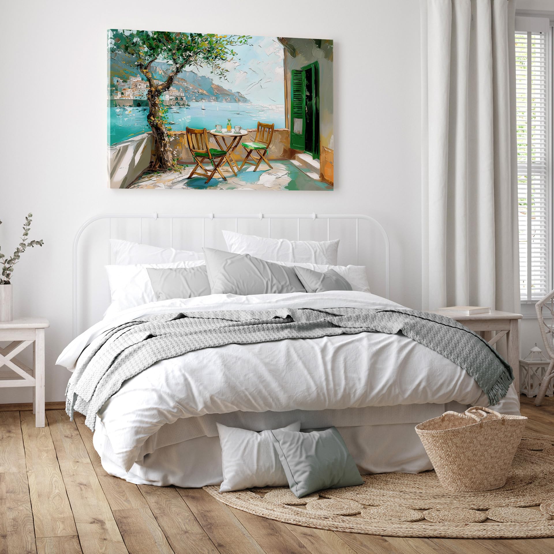 Leinwandbild Mediterrane Meereslandschaft - 40,6x50,8cm Küstendeko Für Wohnzimmer