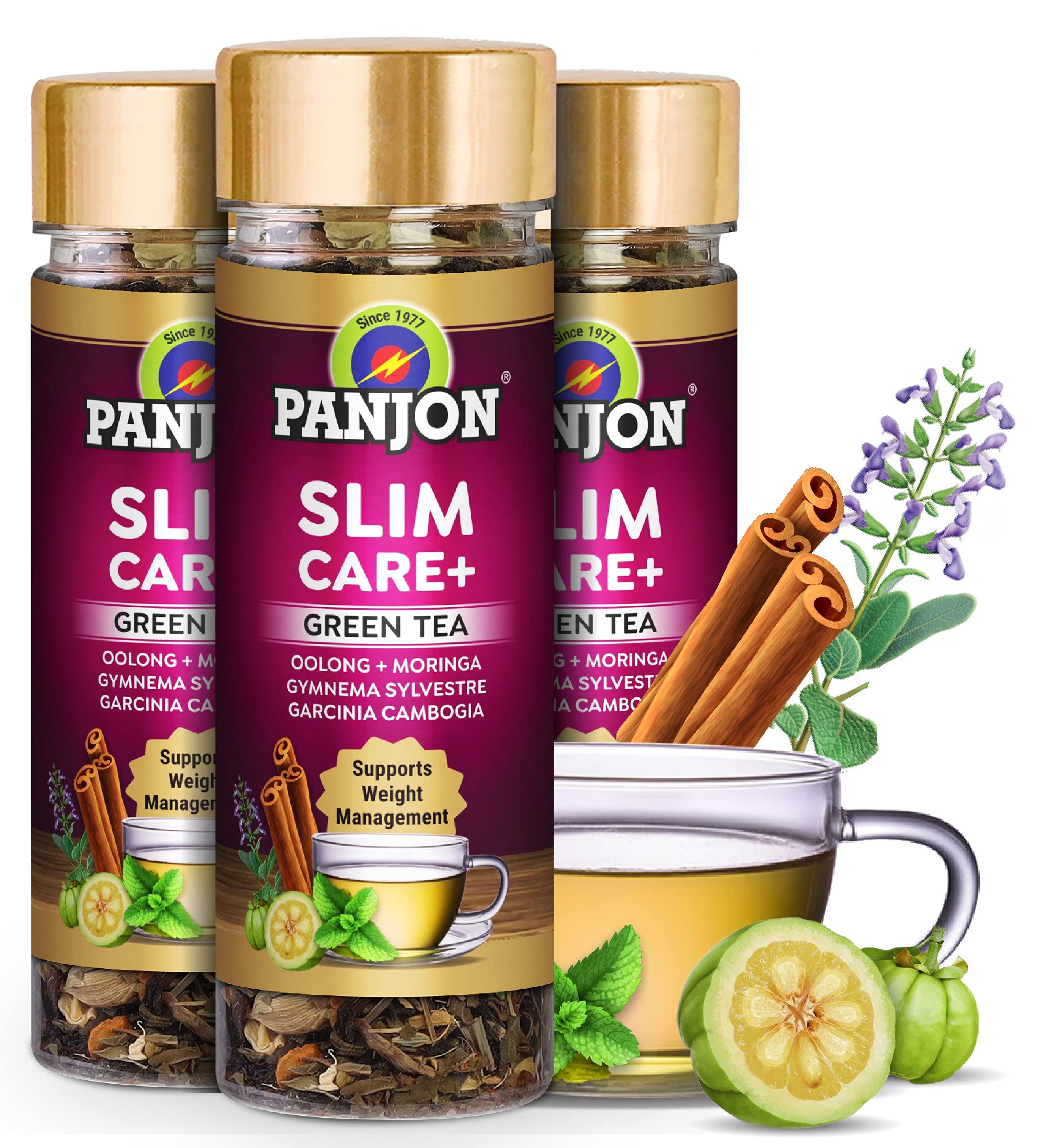 Panjon Slim Tea For Weight Loss&Slimming with Herbal Oolong, Moringa, Lemongrass, Garcinia Cambogia, Rooibos, Gymnema Sylvestre & Green Tea, (30 Cups x 3 Jar) (B09HKVBX4V) Amazon Price History, Amazon Price Tracker