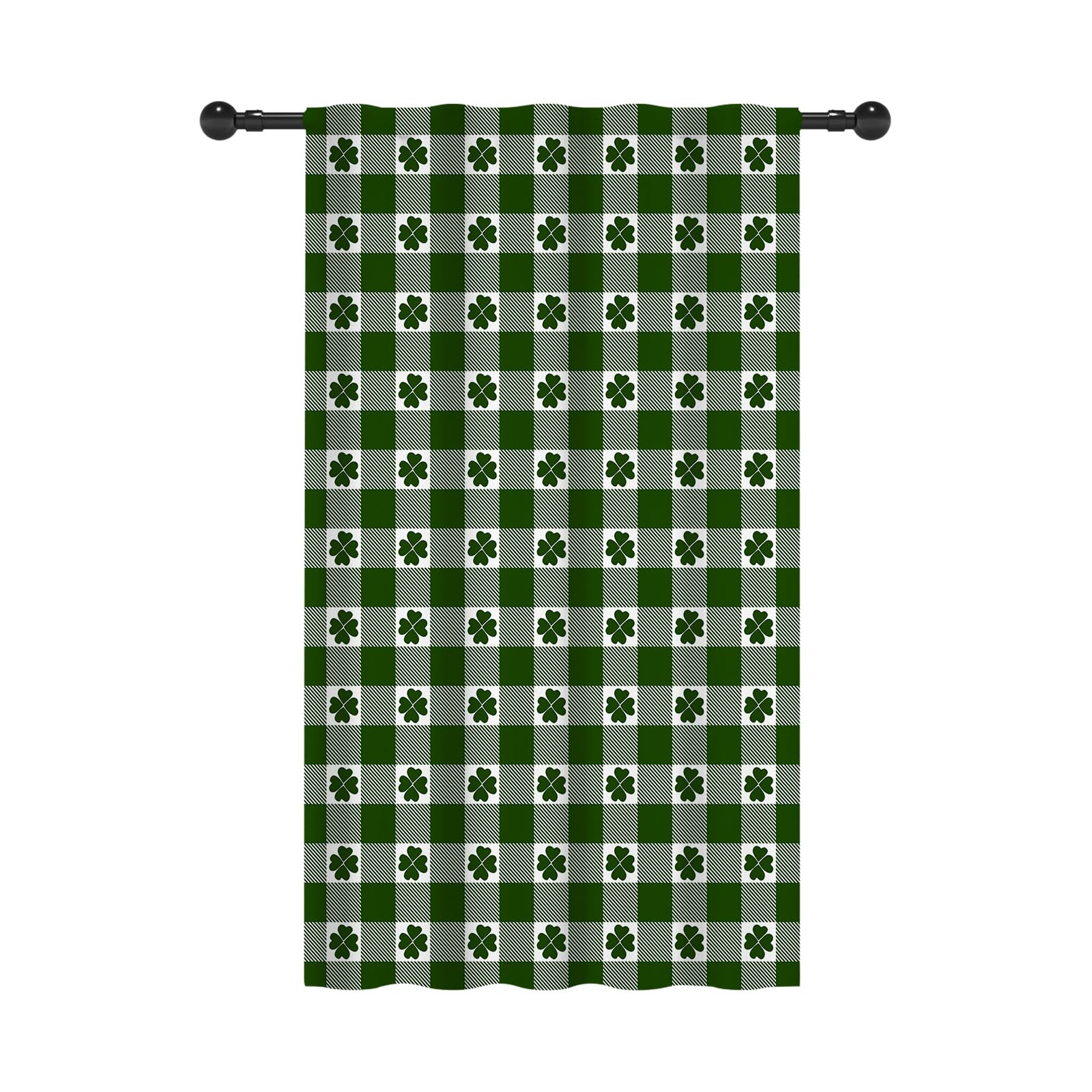 Rideaux Saint-Patrick trèfle vert YONGFOTO 117x229cm pour fenêtre de chambre