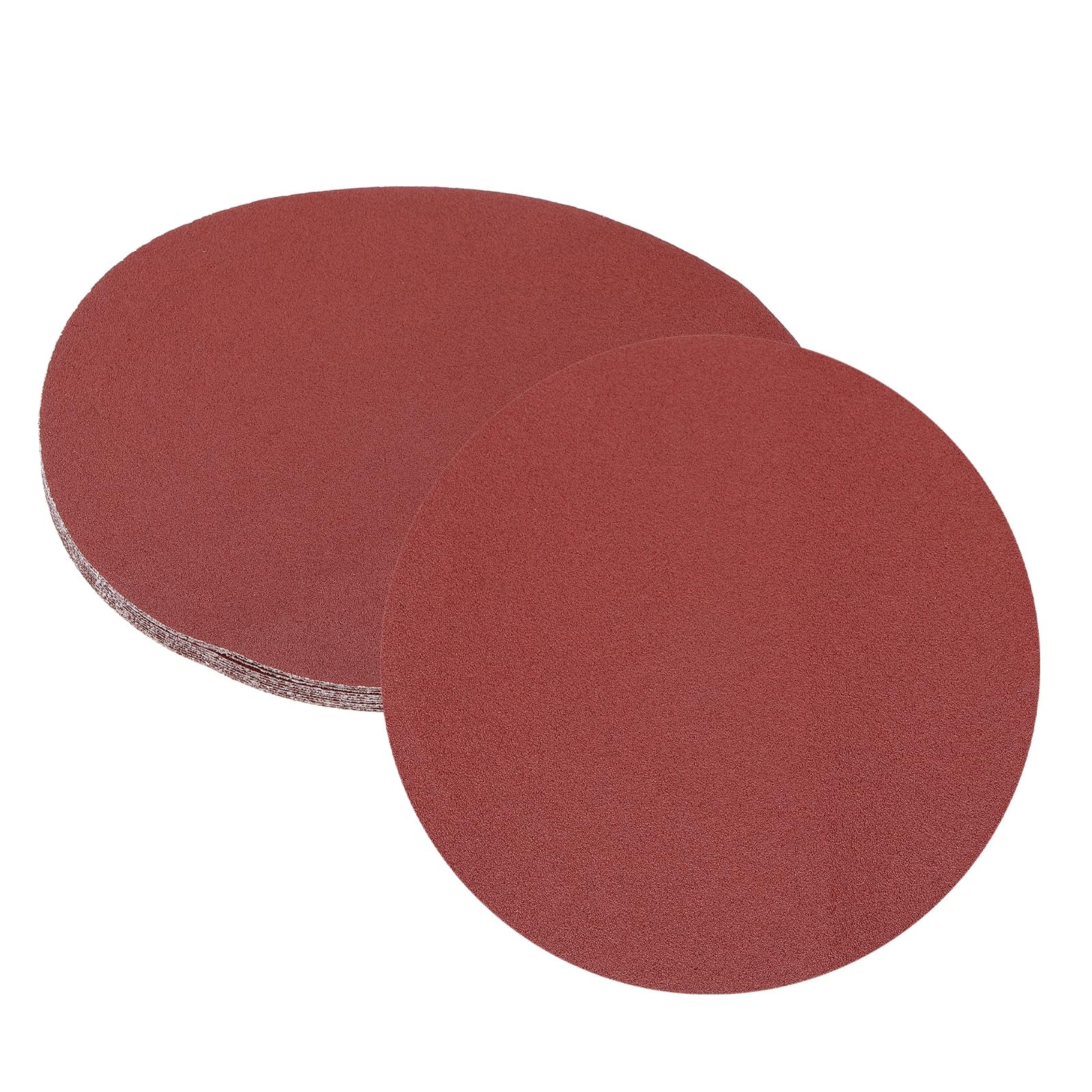 sourcing map 12pcs 250mm PSA Sanding Discs, 80 Grits Aluminum Oxide Self Adhesive Stick Back Sandpapers, No-Hole Round Wet/Dry Sander Papers, Sand Auto Car Paint, Wood, Metal